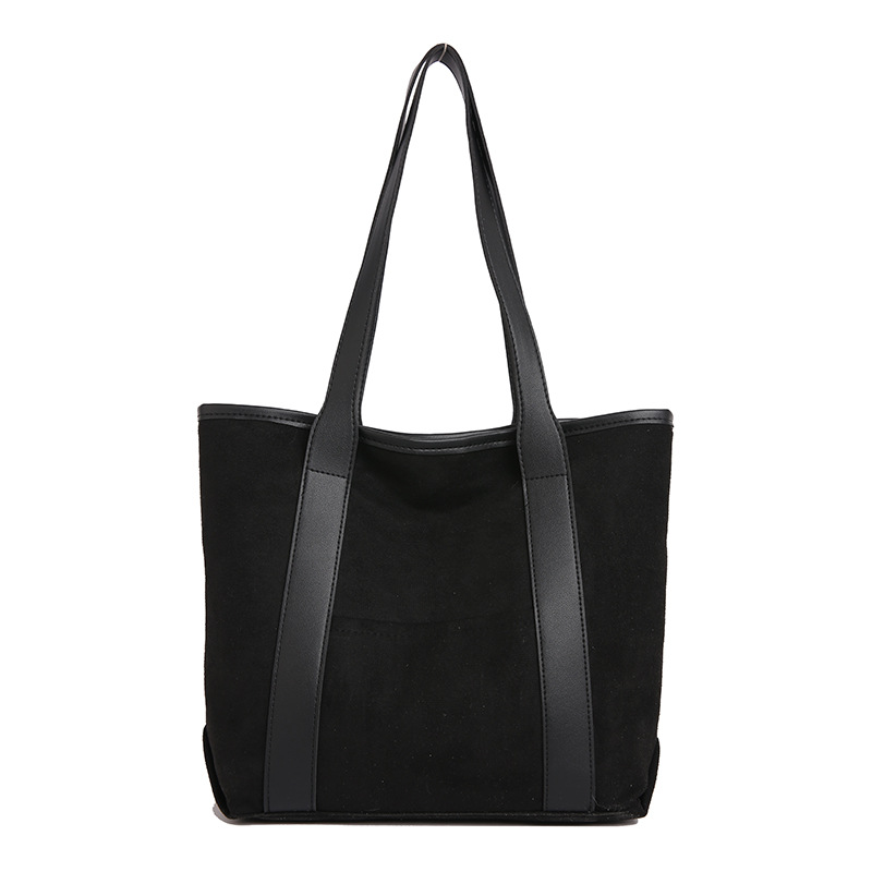 Korean version 2024 new women's bag, retro suede large-capacity handbag, simple and trendy tote large bag, single-shoulder bag Item Picture