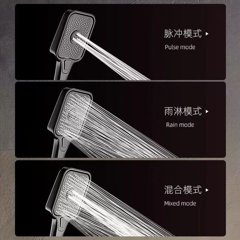 Gun grey shower head set, all-copper household exposed pressure-increasing shower head, constant temperature digital display shower head Application Scenario