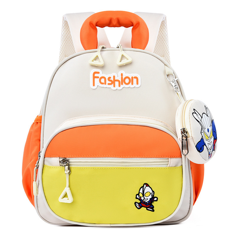 A new favorite among trendy kids, this is a lightweight back-protecting children's casual backpack with cartoon prints and contrasting colors for babies Item Picture