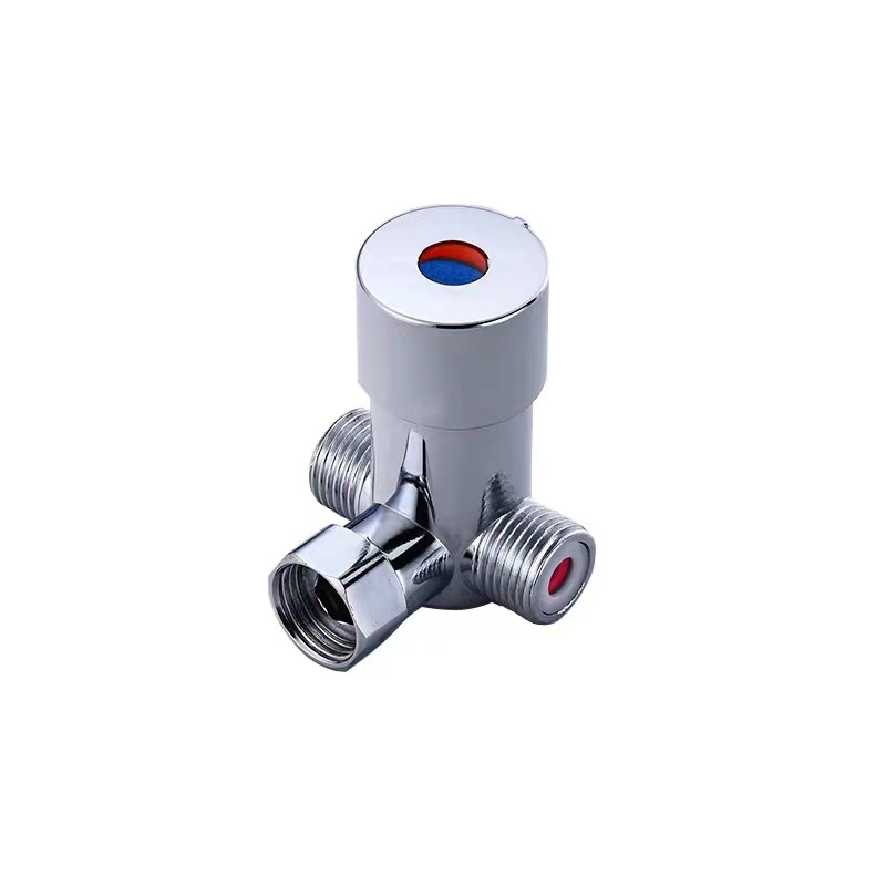 Induction faucet mixing valve, copper hot and cold water regulating valve, induction faucet temperature regulating valve accessories, 2 in and 1 out details Picture