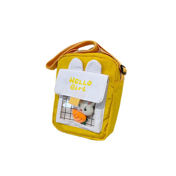 2022 new style Japanese-style canvas bags for women, cute Korean-style cartoon crossbody bags for girls, and fashionable small square bags for students Item Picture