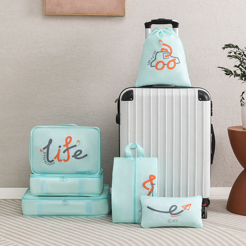 Fashion clothing compartments storage six-piece set, underwear and socks compartments storage bag, travel six-piece storage set Specification drawing