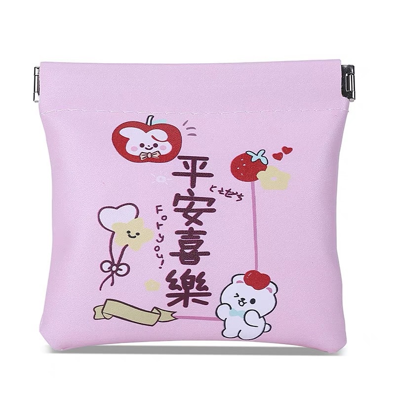 High-end and cute self-closing spring piece makeup bag, women's pressure-resistant portable lipstick storage bag, key coin purse Item Picture