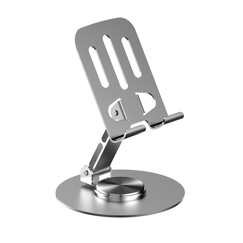 Wholesale metal phone stand desktop 360° rotation stable, portable, secure and foldable all-metal phone stand Item Picture