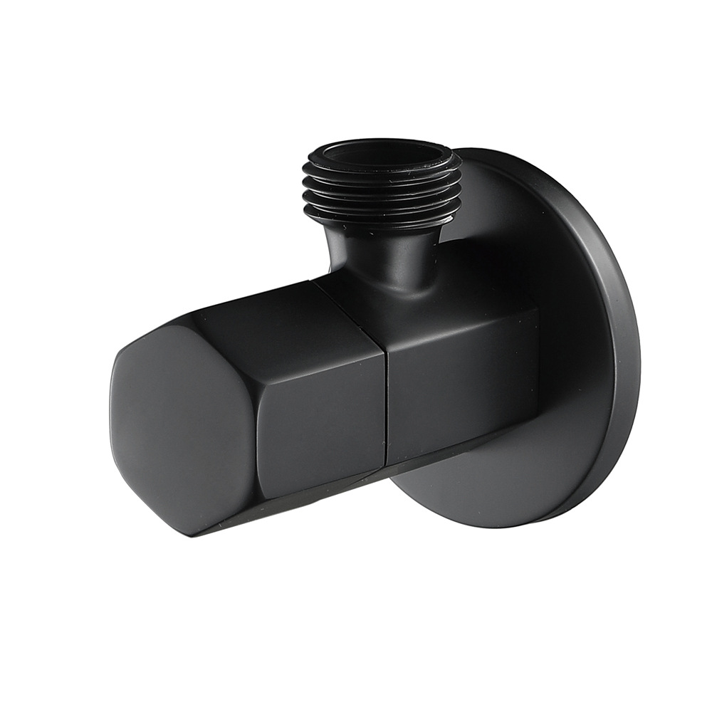 HIDEEP Black hexagonal handwheel brass Angle valve bathroom faucet hot and cold Angle valve Factory Direct sales HIJF020 Item Picture