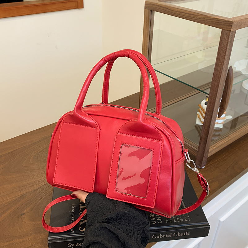 A new 2025 American retro hand-held bowling bag, a trendy, casual, high-end and elegant commuter crossbody bag for women full figure