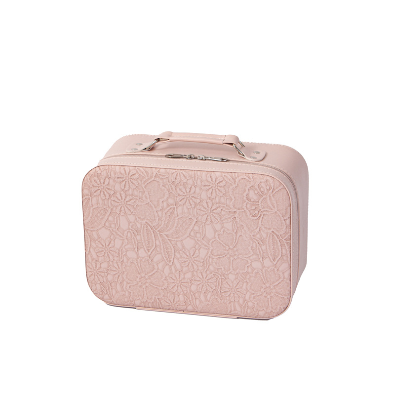 Customized macaron-colored makeup bag, large-capacity cosmetics storage, patterned multi-functional portable makeup box, hand-held Item Picture