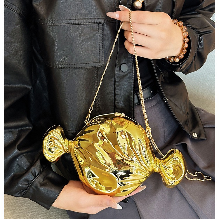 Shiny, personalized candy-shaped crossbody bag for women, 2025 new cross-border fashion acrylic bag, chain single-shoulder bag details Picture