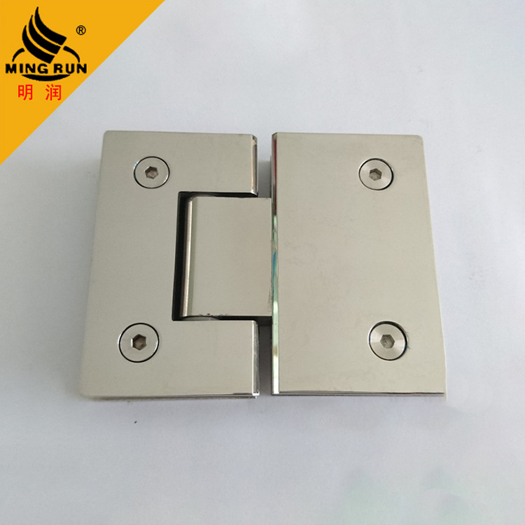 180-degree bathroom clamp, shower room glass fixing clamp, straight-edge rectangular precision cast stainless steel bathroom hardware hinge details Picture