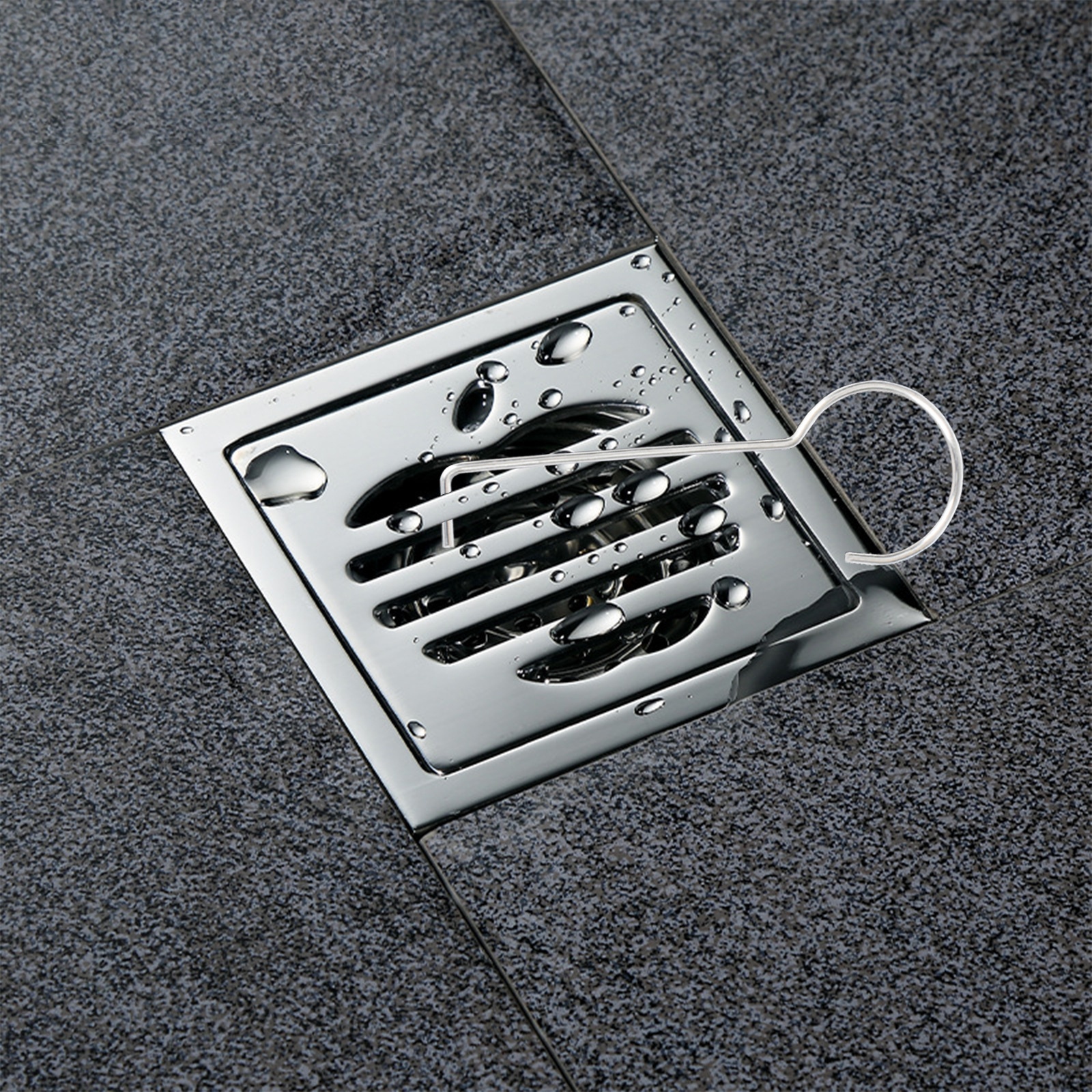 Kitchen and bathroom floor drain hooks, stainless steel floor drain handles, rooftop shower drainage ditch hand-held accessories lifting key details Picture