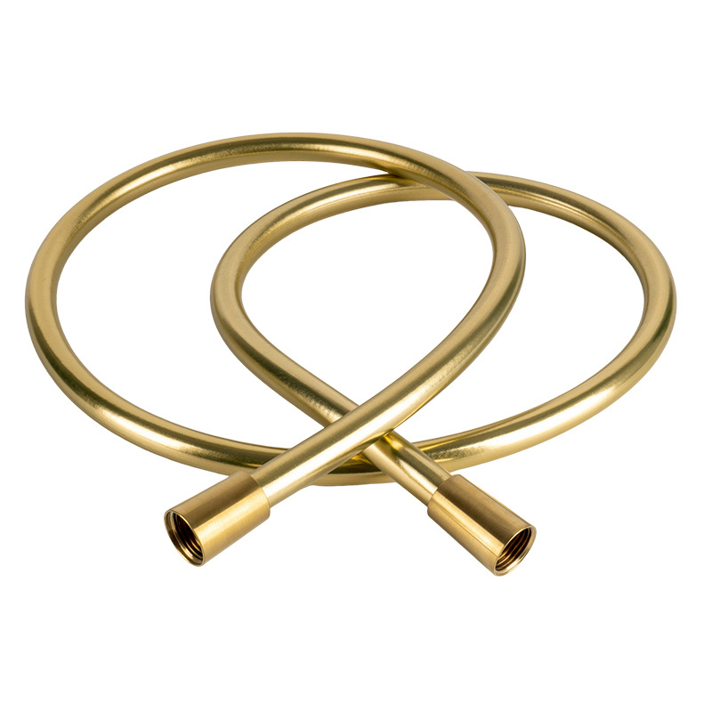 Cross-border manufacturer's brushed gold showerhead pipe, anti-entanglement PVC flexible hose, copper head PEX shower pipe, anti-leakage water heater accessories Item Picture