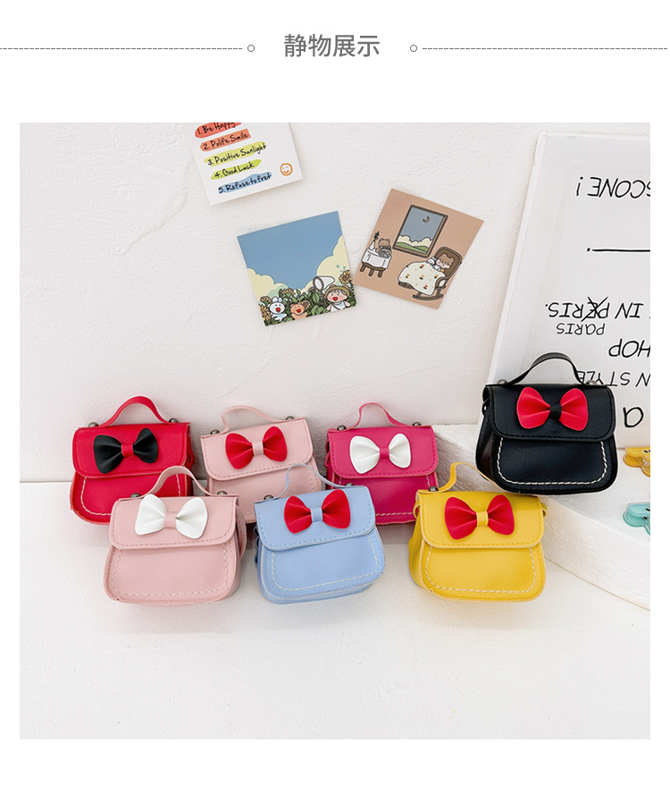 Cute girl's bow single-shoulder bag 2023 new style Korean princess trendy children's fashionable and personalized small coin wallet details Picture