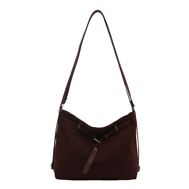 Cross-border simple large-capacity belt-decorated women's bag 2024 new style casual backpack commuter Tote bag trend Item Picture