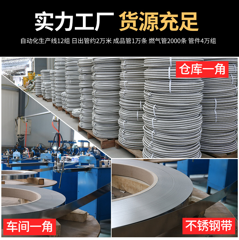 304 stainless steel corrugated pipe, 4-inch, 6-inch, 1-inch water heater, wall-hung boiler, toilet, solar cold and hot water inlet hose details Picture