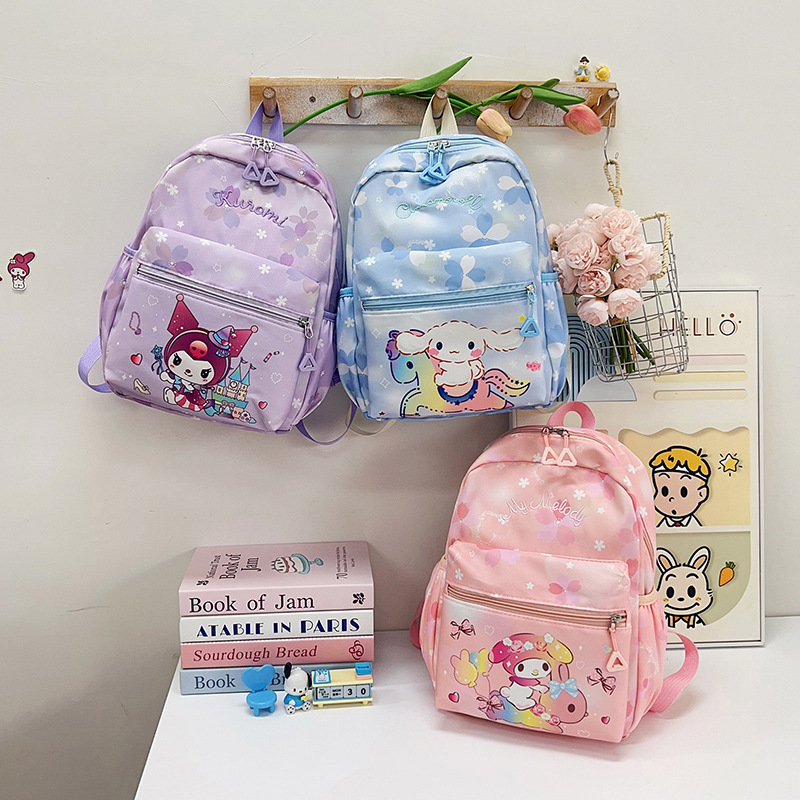 Cute and dreamy Melody Big Eared Dog girl backpack, cartoon children's fashionable casual backpack, kindergarten schoolbag full figure