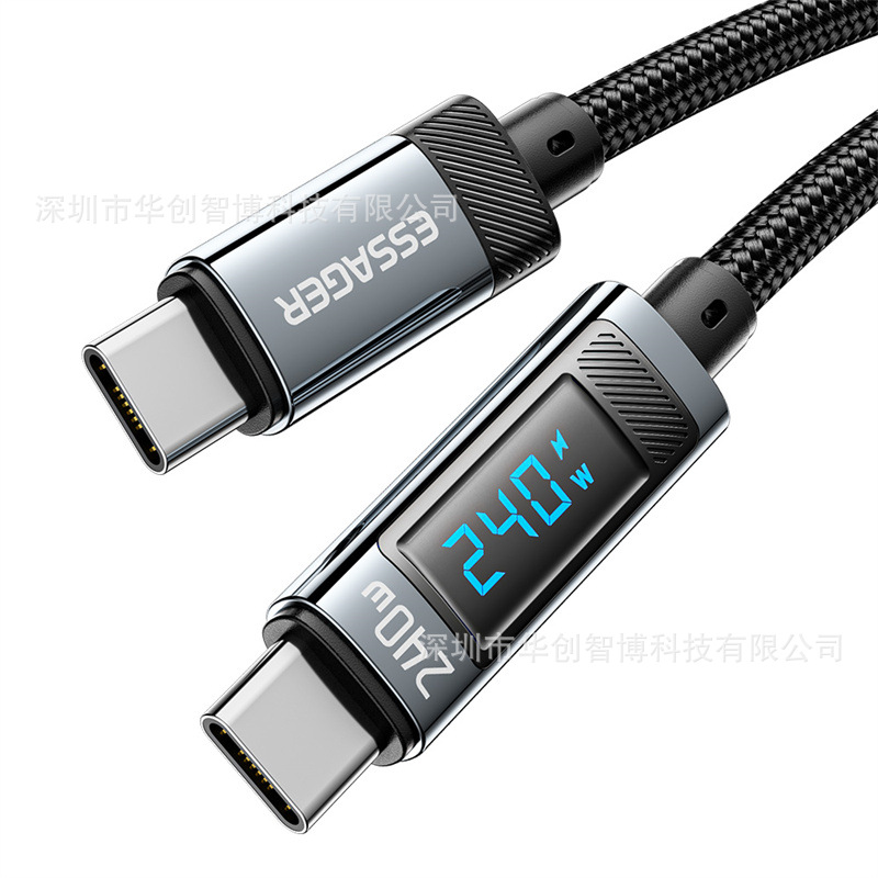 The ESSAGER Hao Chen series C-C240W digital display data cable is suitable for super fast charging of mobile phones, laptops and tablets Item Picture