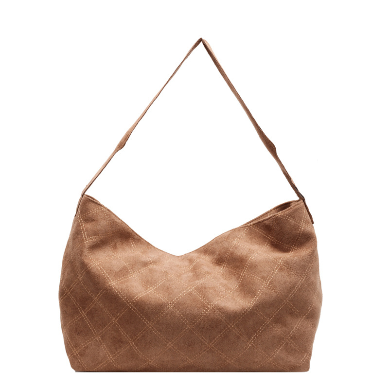 A niche suede tote bag for women, 2024 new winter large-capacity commuter underarm bag, single-shoulder bag, fashionable bag Item Picture