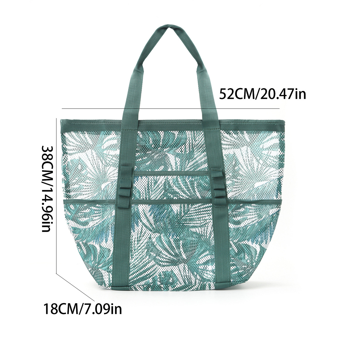 Cross-border resort-style beach bag, multi-pocket, foldable, large-capacity beach bag, mesh handbag, seaside storage bag Application Scenario