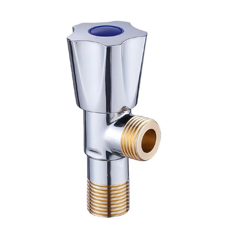 All-copper household thickened and lengthened triangular valve, one-inlet and two-outlet gas water heater three-way valve with switch Item Picture
