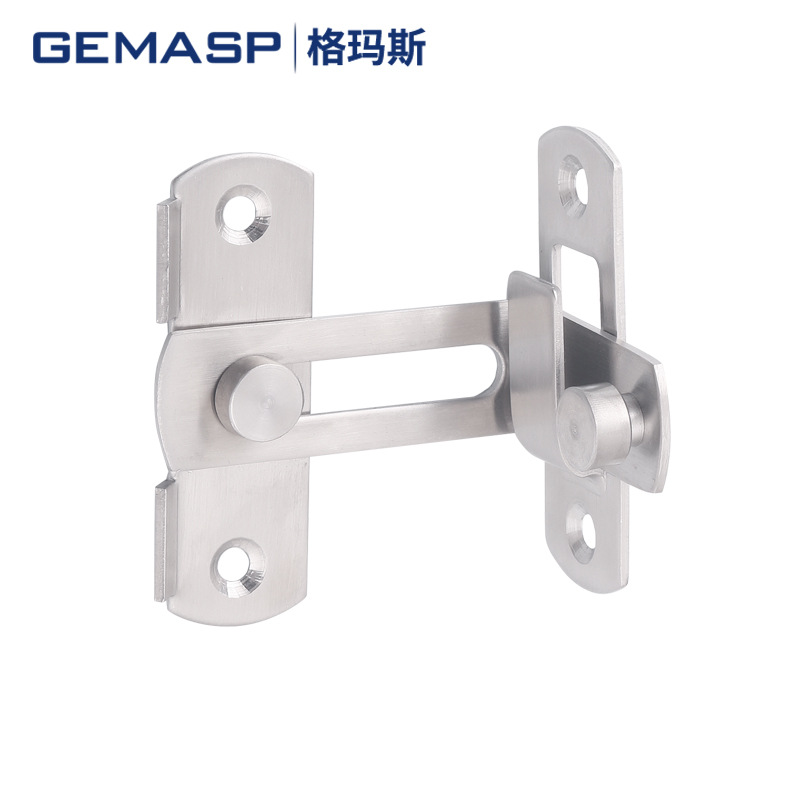 Stainless steel door latch, 90-degree sliding door lock, latch, door lock, sliding door lock, latch, door bolt, toilet and bathroom lock Item Picture