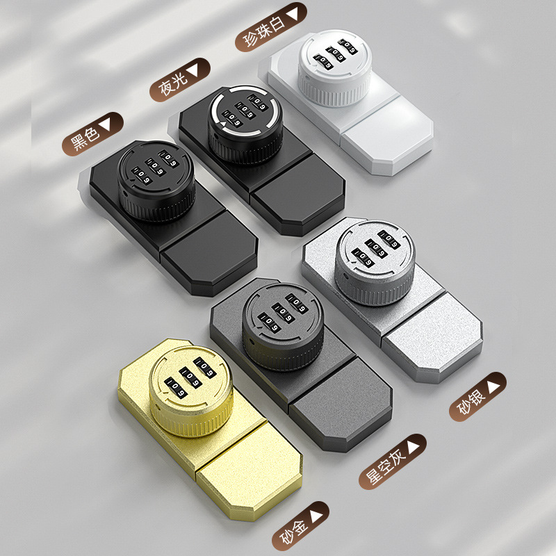 Hole-free password latch lock, indoor reverse lock latch, room door bolt, exposed door latch, anti-theft, old-fashioned door lock latch details Picture