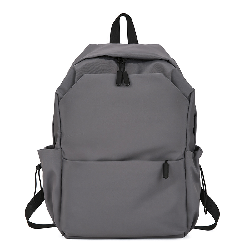 New Korean-style versatile backpack, solid color texture, girls' high school backpack, college students' computer bag, texture cross-border bag Item Picture