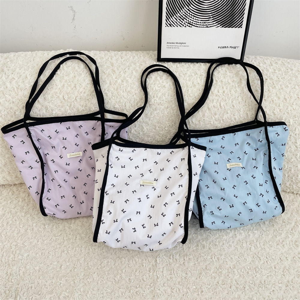 54104 Large-capacity bag, new spring and summer women's single-shoulder bag, casual and stylish bow commuter tote bag full figure