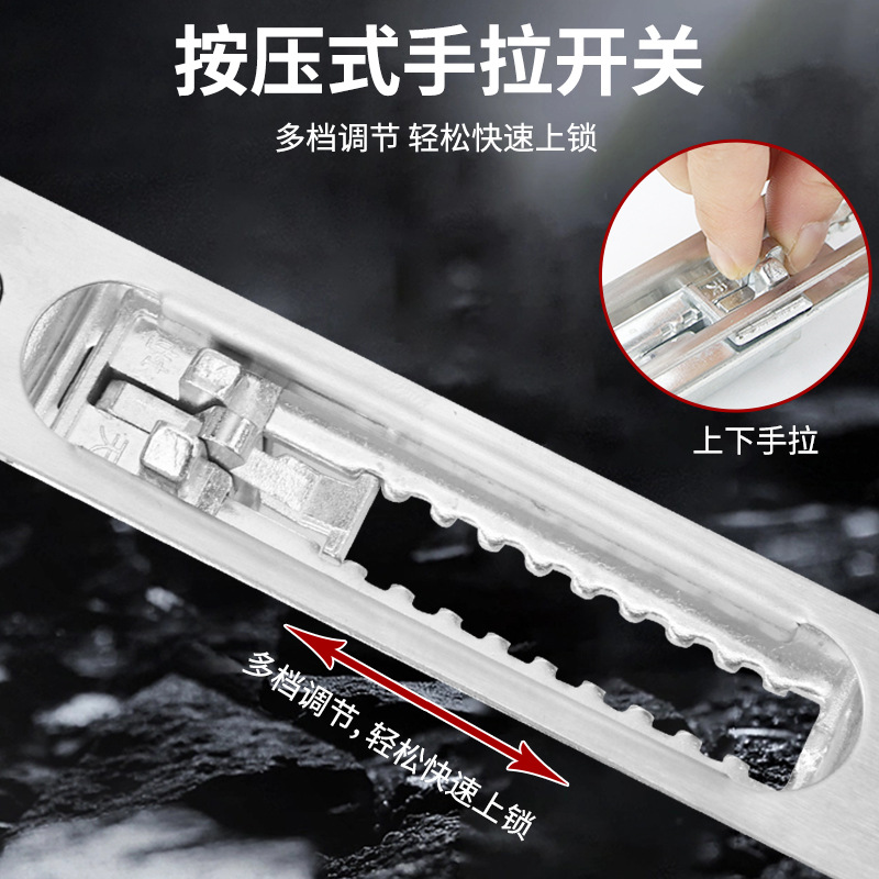 Stainless steel anti-theft door, fireproof door, wooden door, press-type concealed installation, invisible mother-and-child door, latch, door lock, top and bottom insertion Specification drawing