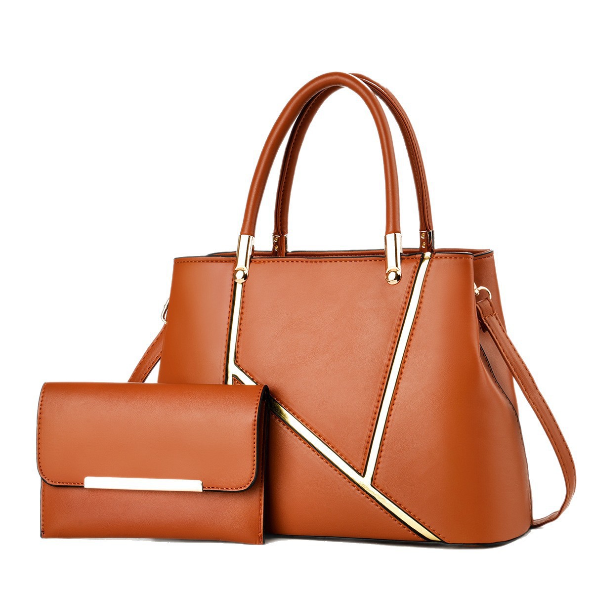 The new 2025 spliced women's bag, a large-capacity handbag for women, is a single-shoulder crossbody bag for mom Item Picture