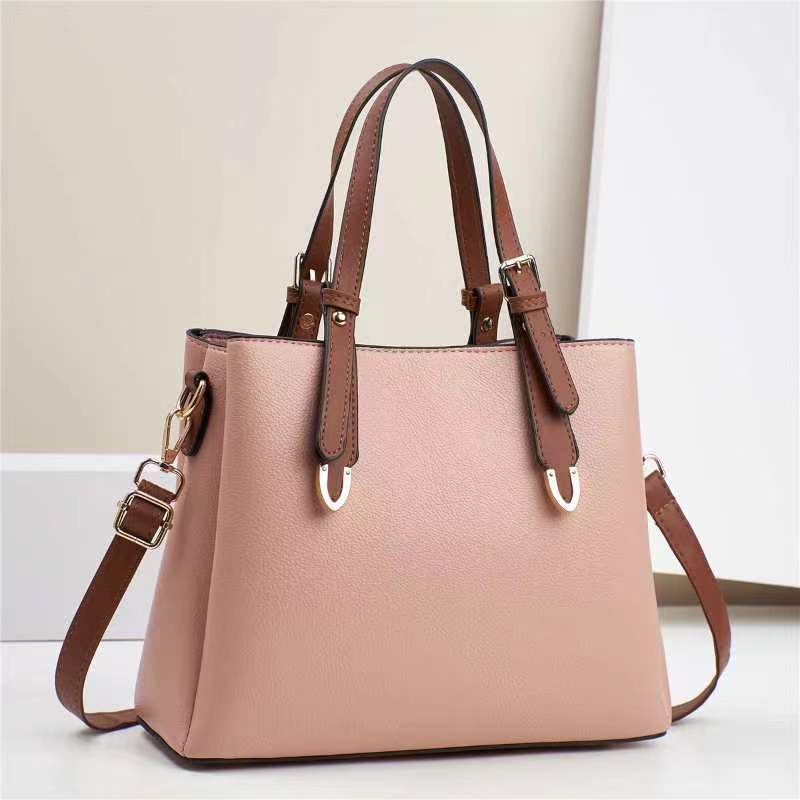 New solid-color PU elegant single-shoulder crossbody bag, cross-border versatile, fashionable and trendy handbag, high-quality and elegant mom bag details Picture