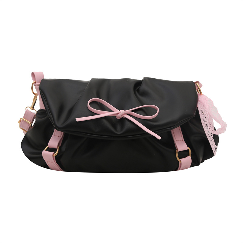 Ballet-style bag for women, new Spring 2025 fashion commuter single-shoulder underarm bag, textured pleated crossbody bag Item Picture