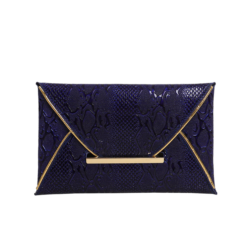 Personalized and creative clutch bag, fashionable snake skin pattern mobile phone bag, fashionable and stylish ins design, contrasting color women's evening bag Item Picture