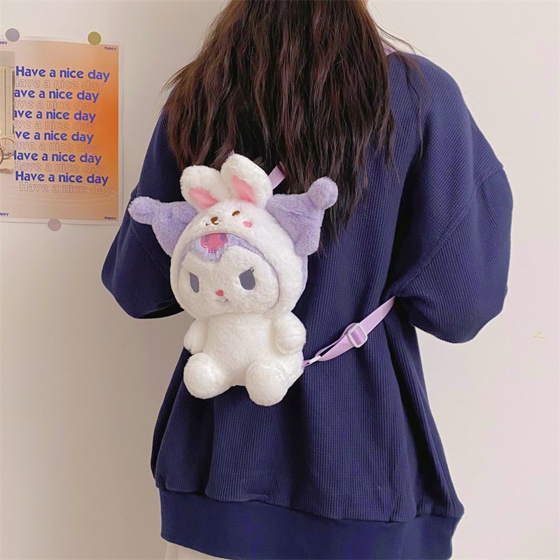 Cartoon plush toy backpack, cute Sanrio Kuromi children's doll, claw machine doll, direct sales version Application Scenario