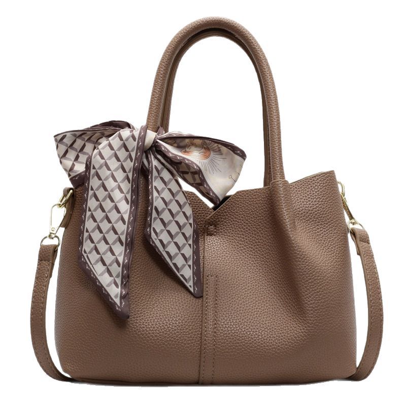 Cross-border retro hand-held mother and child bag for women, 2025 new niche soft leather single-shoulder tote bag, casual and versatile crossbody bag Item Picture
