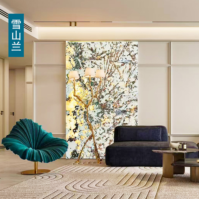 The manufacturer supplies background wall marble slabs, hotel and villa decoration stone wall decorative panels, coffee table stone slabs Application Scenario