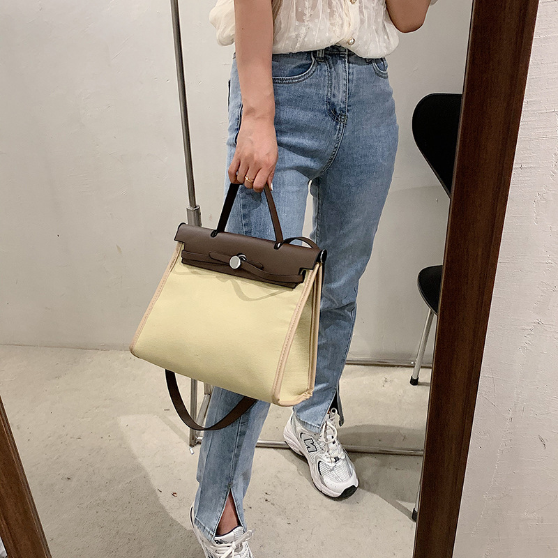 Cross-border European and American fashion tote bag, new canvas women's bag, retro briefcase, handbag, single-shoulder crossbody bag Application Scenario