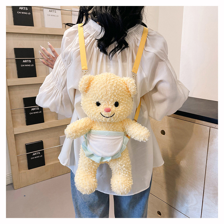 New Sanrio cartoon backpack plush toy, cute butter bear claw machine doll, exchange factory wholesale details Picture