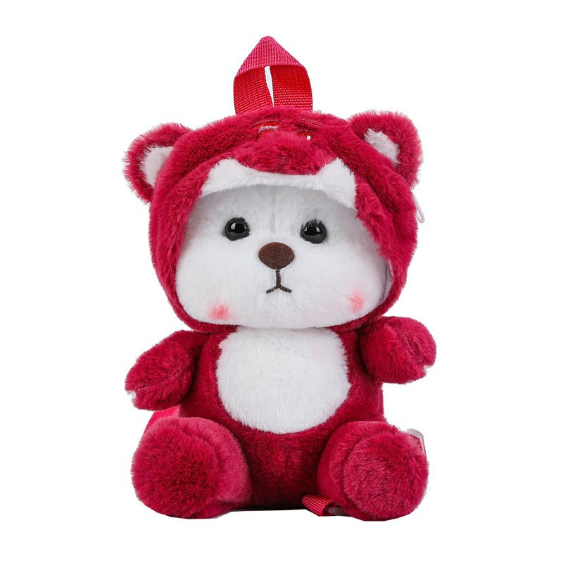 Cartoon Costume Lily Bear Backpack 2024 New Style Cute three-eyed plush Backpack Claw machine Doll Item Picture