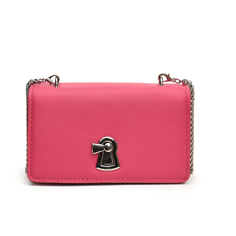 Cross-border small bag for women, 2024 new stylish metal chain lock small square bag, large and small shoulder bag, crossbody bag Item Picture