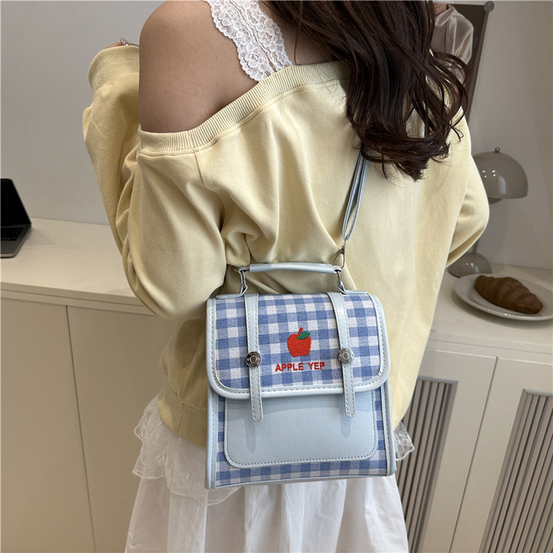 Japanese-style niche design checkered small backpack, lightweight and multi-functional crossbody bag, fresh and clean school style bag Application Scenario