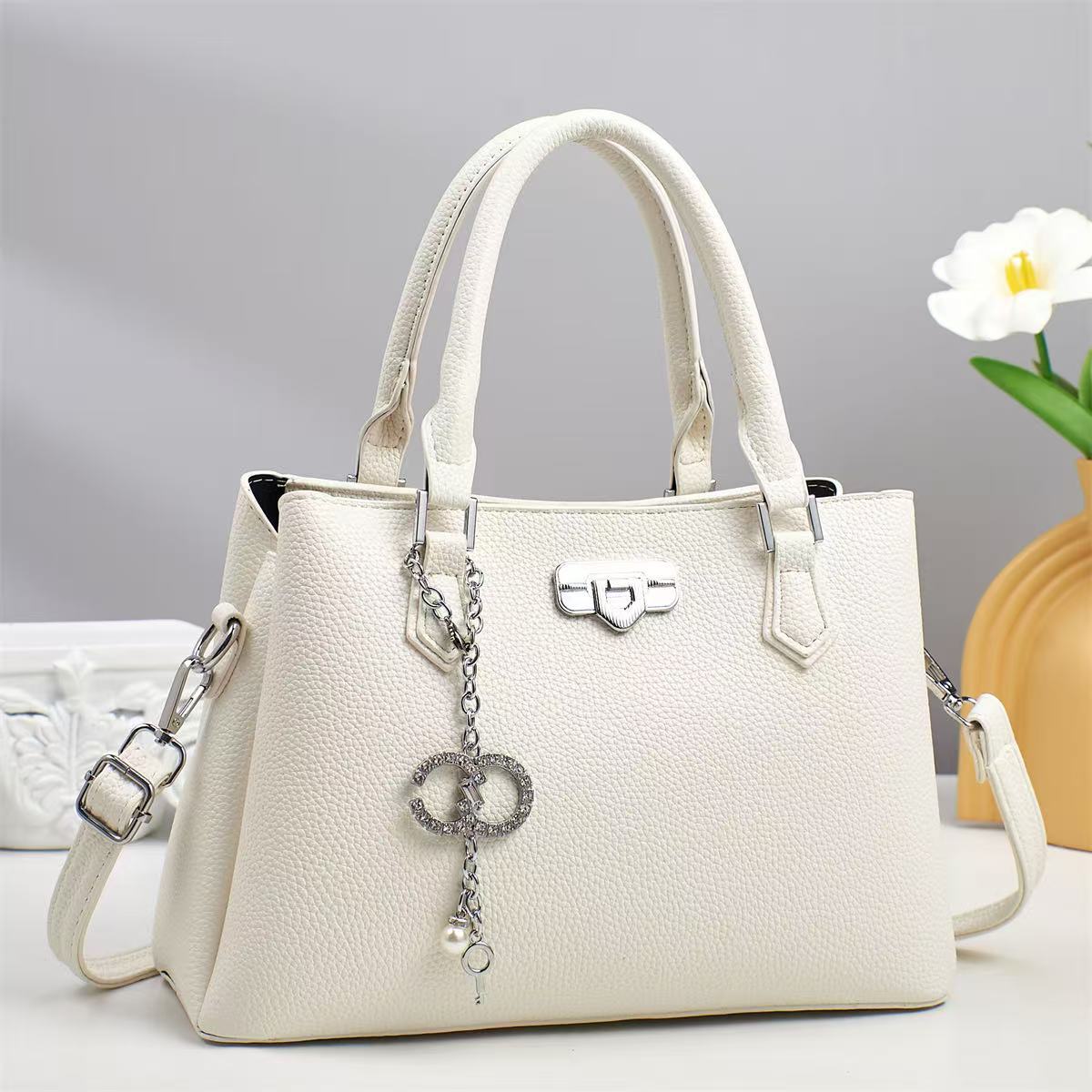 Cross-border simple ladies' commuting handbag 2025 new large capacity shoulder bag handbags gift for mom Specification drawing