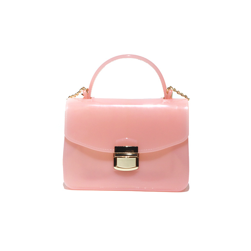 Matte frosted jelly bag, mini handbag, small bag, chain bag, lock small square bag, silicone single-shoulder crossbody bag Item Picture