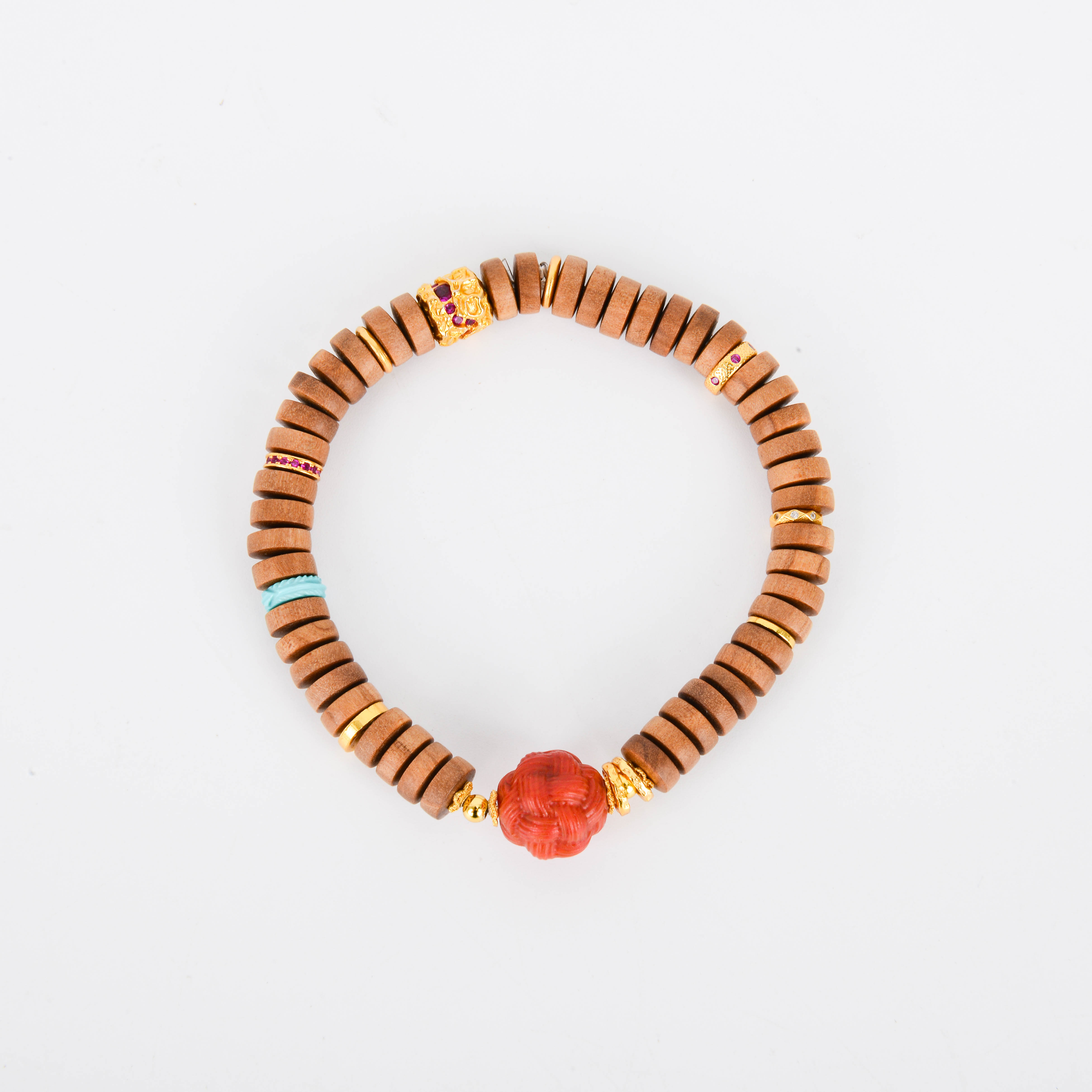 国潮文艺素雅手串橄榄核上岸竹节单圈新中式手串