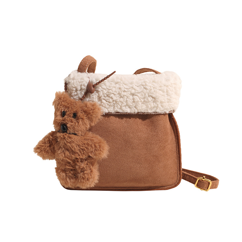 Maillard Lambskin fluffy bag for Women 2024 New style, a high-end, fluffy small crossbody phone case Item Picture