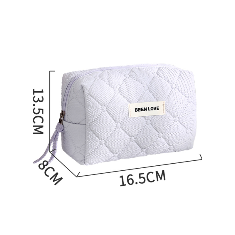 The new Qiwen Octagonal makeup storage bag, travel hand-held storage bag, solid color makeup bag, large capacity and high-end feel Item Picture