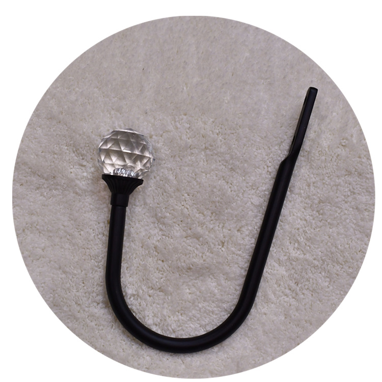 【 Yonghao Hardware 】 Wholesale of aluminum alloy simple small curved hooks, crystal curtain hooks and curtain hanging balls in stock Item Picture