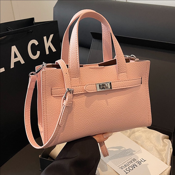 High-end lychee pattern handbag for women, new Spring/Summer 2025, fashionable and versatile single-shoulder bag, retro and trendy crossbody bag full figure