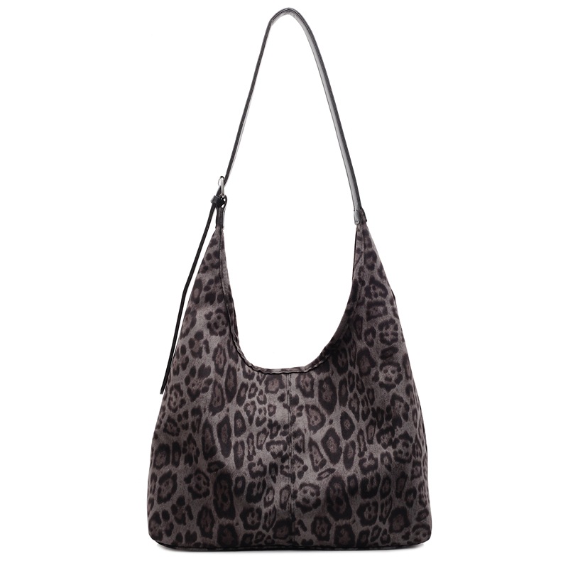 Retro and fashionable leopard print tote bag for women, Korean style trendy casual large-capacity single-shoulder bag, 2024 new versatile women's bag Item Picture