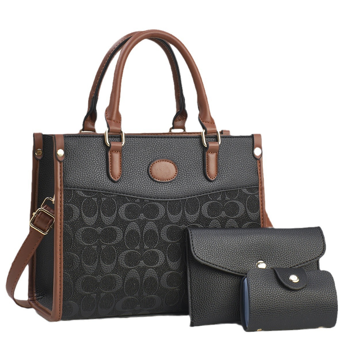 A set of three-piece hand-held, crossbody, single-shoulder small square bags with a light luxury and high-end feel for foreign trade, featuring a diamond-shaped pattern Application Scenario