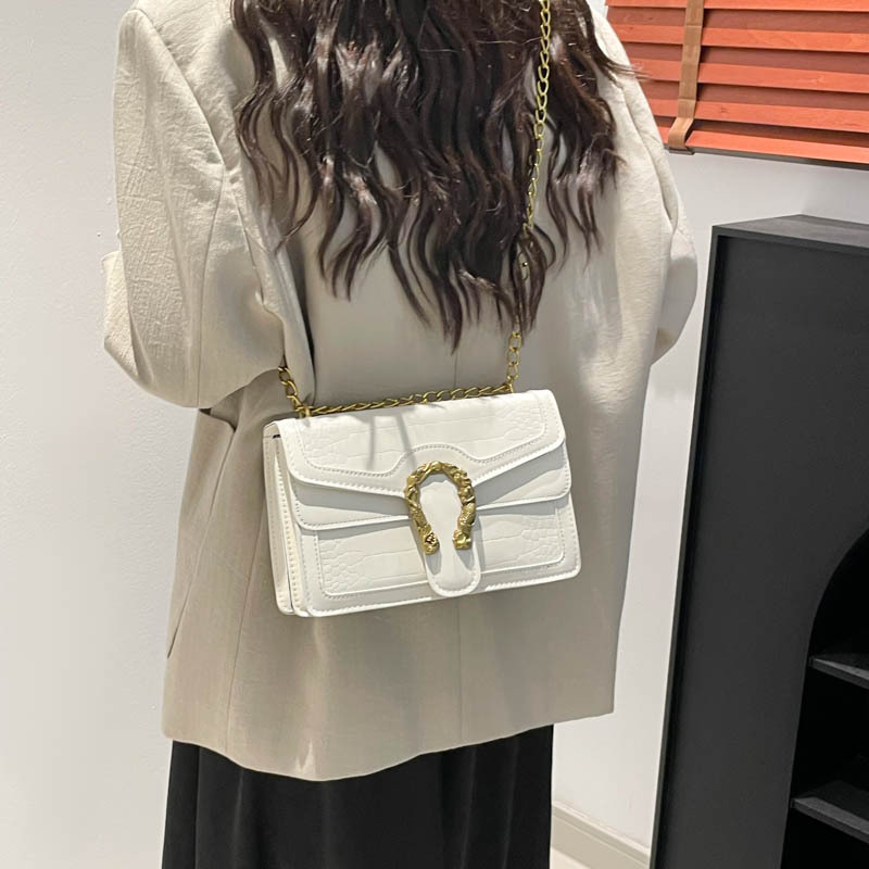 2025 New trendy Korean-style chain small square bag, casual and stylish commuter single-shoulder crossbody handbag for women Specification drawing